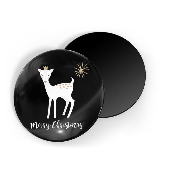 Deer Snow Star Merry Christmas Holiday Star Crown Magnet