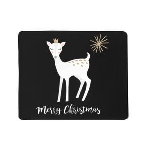 Deer Snow Star Merry Christmas Holiday Star Crown Mousepad