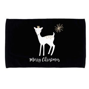 Deer Snow Star Merry Christmas Holiday Star Crown Microfiber Hand Towel