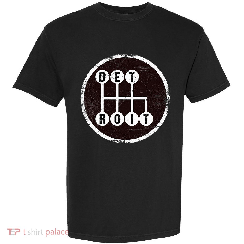 Detroit Stick Shift Design Garment-Dyed Heavyweight T-Shirt