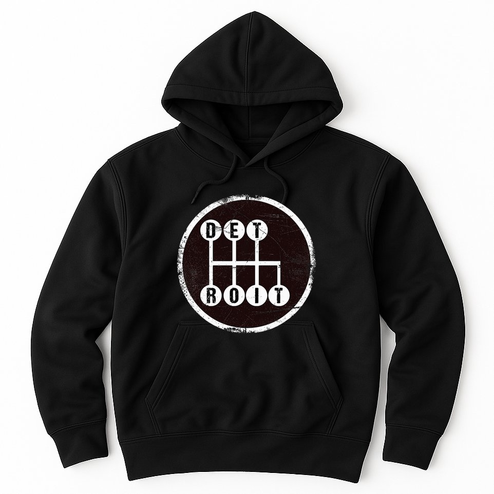 Detroit Stick Shift Design Hoodie