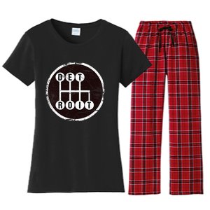 Detroit Stick Shift Design Women's Flannel Pajama Set