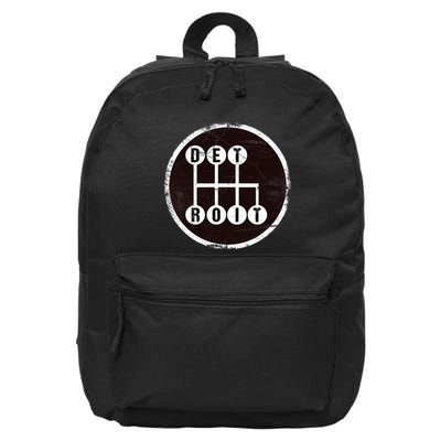 Detroit Stick Shift Design 16 in Basic Backpack