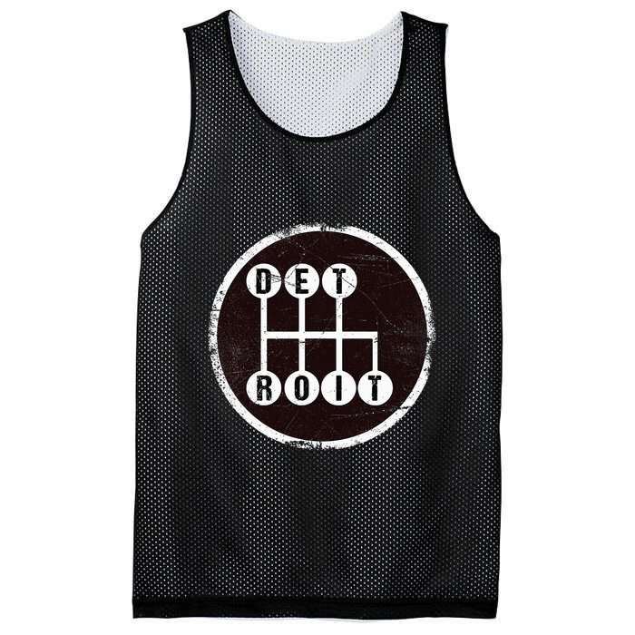 Detroit Stick Shift Design Mesh Reversible Basketball Jersey Tank