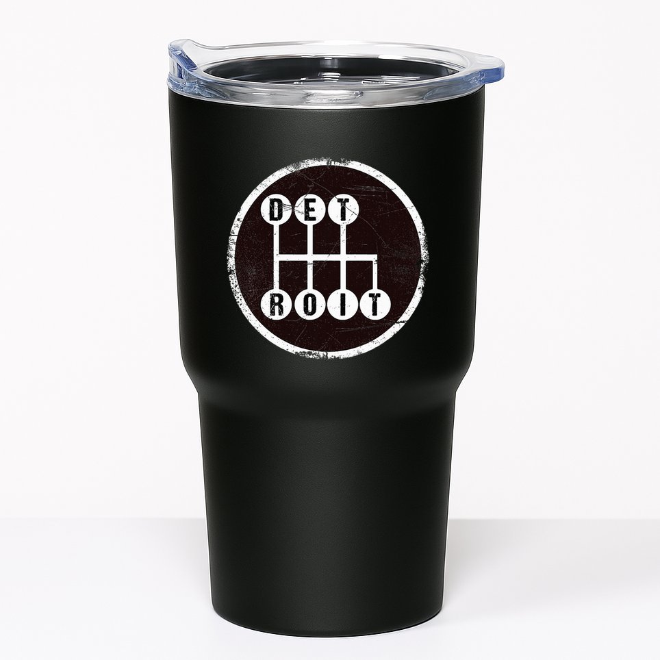 Detroit Stick Shift Design Tumbler
