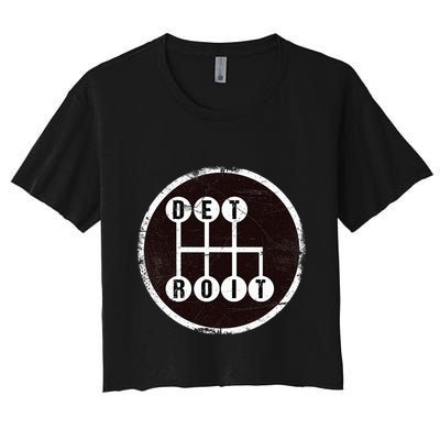 Detroit Stick Shift Design Crop Top