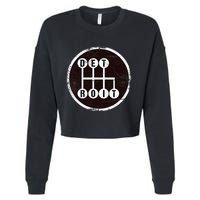 Detroit Stick Shift Design Cropped Pullover Crew
