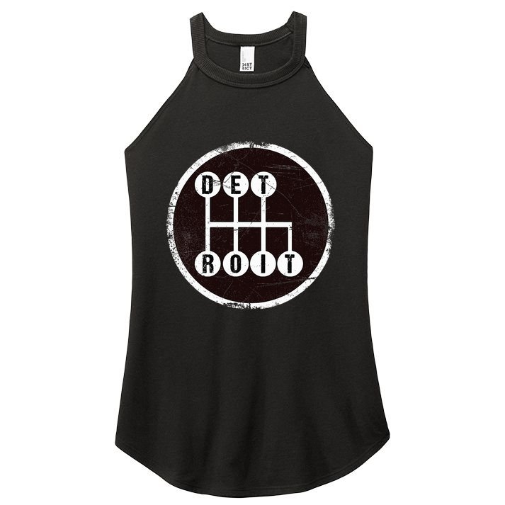 Detroit Stick Shift Design Women's Perfect Tri Rocker Tank