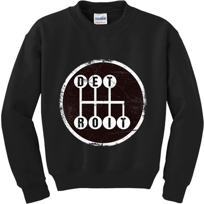 Detroit Stick Shift Design Kids Sweatshirt