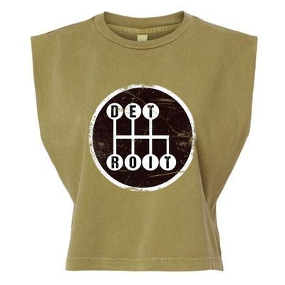 Detroit Stick Shift Design Garment-Dyed Women's Muscle Tee