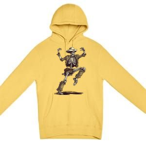 Dancing Skeleton Scary Halloween Cow Skeleton Funny Gift Premium Pullover Hoodie