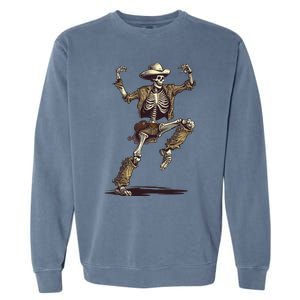 Dancing Skeleton Scary Halloween Cow Skeleton Funny Gift Garment-Dyed Sweatshirt