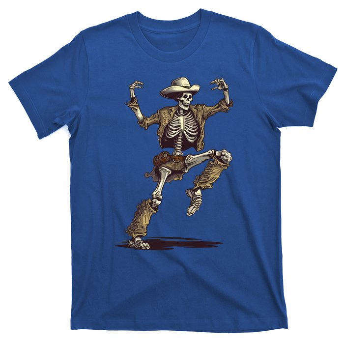 Dancing Skeleton Scary Halloween Cow Skeleton Funny Gift T-Shirt