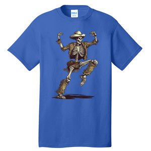 Dancing Skeleton Scary Halloween Cow Skeleton Funny Gift Tall T-Shirt