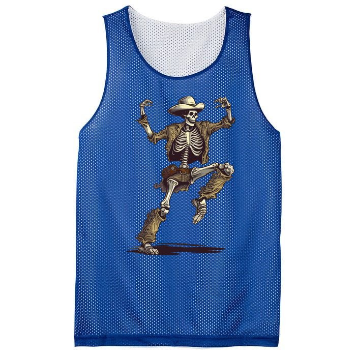 Dancing Skeleton Scary Halloween Cow Skeleton Funny Gift Mesh Reversible Basketball Jersey Tank