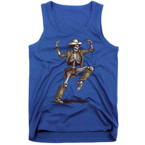 Dancing Skeleton Scary Halloween Cow Skeleton Funny Gift Tank Top