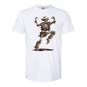 Dancing Skeleton Scary Halloween Cow Skeleton Funny Gift Softstyle CVC T-Shirt