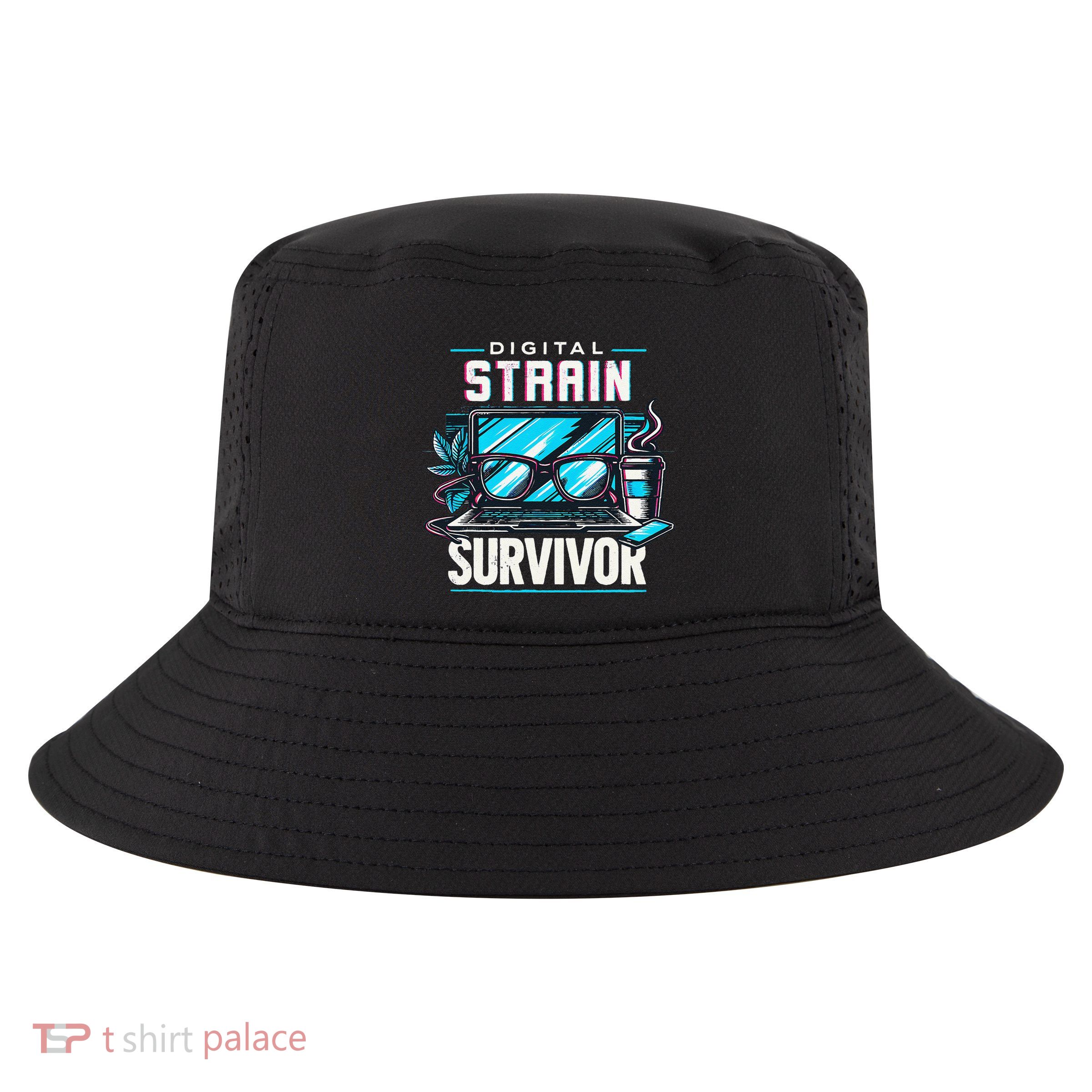 Digital Strain Survivor Eye Save Vision Blue Light Awareness Cool Comfort Performance Bucket Hat