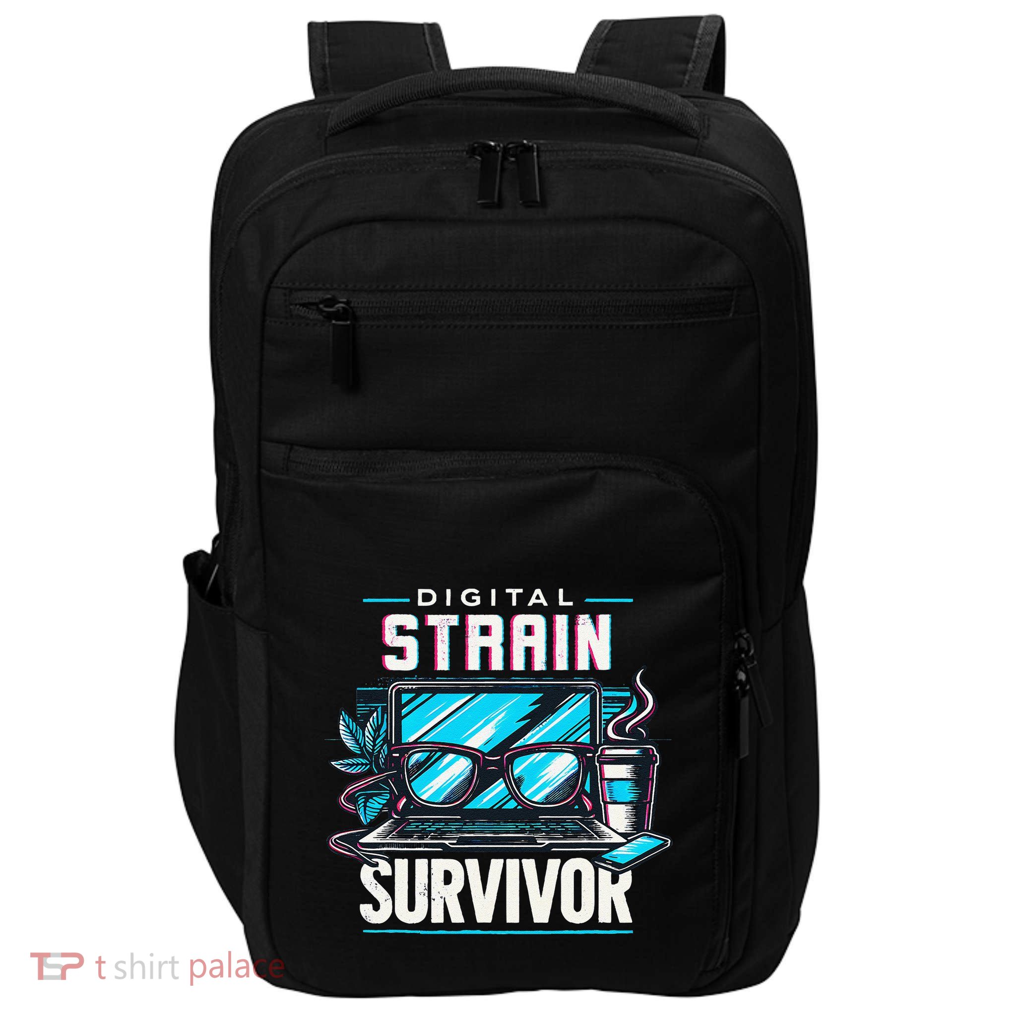 Digital Strain Survivor Eye Save Vision Blue Light Awareness Impact Tech Backpack