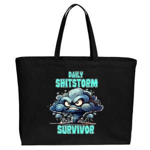 Daily Shitstorm Survivor Cotton Canvas Jumbo Tote