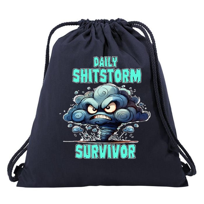 Daily Shitstorm Survivor Drawstring Bag