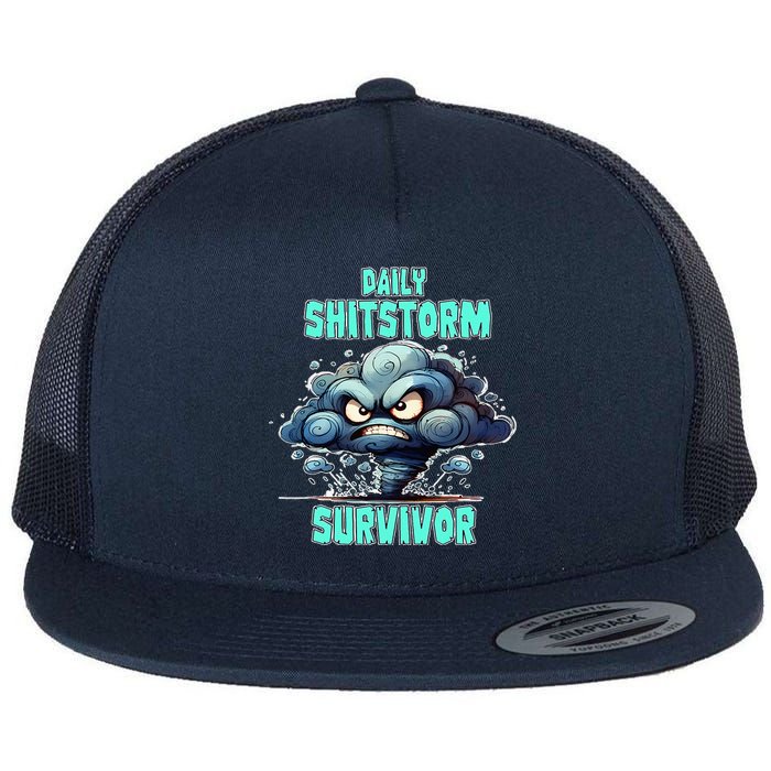 Daily Shitstorm Survivor Flat Bill Trucker Hat