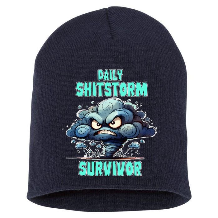 Daily Shitstorm Survivor Short Acrylic Beanie