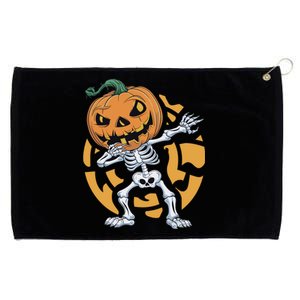 Dabbing Skeleton Scary Pumpkin Jack O Lantern Halloween Cute Gift Grommeted Golf Towel