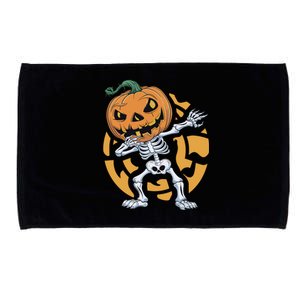 Dabbing Skeleton Scary Pumpkin Jack O Lantern Halloween Cute Gift Microfiber Hand Towel