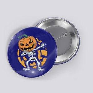 Dabbing Skeleton Scary Pumpkin Jack O Lantern Halloween Cute Gift Button