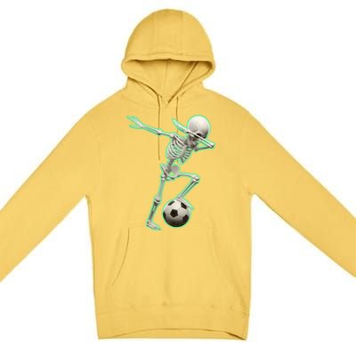 Dabbing Skeleton Soccer Spooky Season Sport Halloween Great Gift Premium Pullover Hoodie