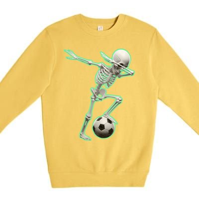 Dabbing Skeleton Soccer Spooky Season Sport Halloween Great Gift Premium Crewneck Sweatshirt