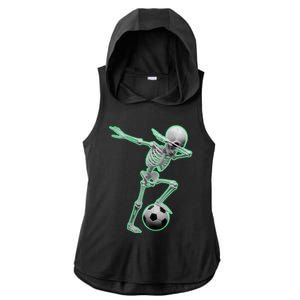 Dabbing Skeleton Soccer Spooky Season Sport Halloween Great Gift Ladies PosiCharge Tri-Blend Wicking Draft Hoodie Tank