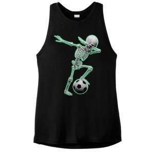 Dabbing Skeleton Soccer Spooky Season Sport Halloween Great Gift Ladies PosiCharge Tri-Blend Wicking Tank