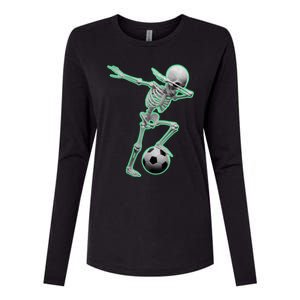 Dabbing Skeleton Soccer Spooky Season Sport Halloween Great Gift Womens Cotton Relaxed Long Sleeve T-Shirt