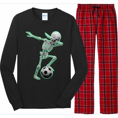 Dabbing Skeleton Soccer Spooky Season Sport Halloween Great Gift Long Sleeve Pajama Set