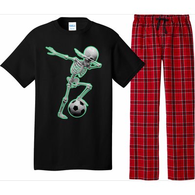 Dabbing Skeleton Soccer Spooky Season Sport Halloween Great Gift Pajama Set