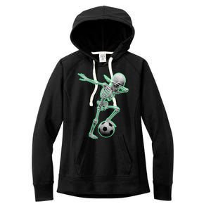 Dabbing Skeleton Soccer Spooky Season Sport Halloween Great Gift Women's Fleece Hoodie