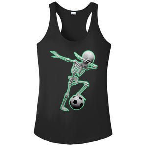 Dabbing Skeleton Soccer Spooky Season Sport Halloween Great Gift Ladies PosiCharge Competitor Racerback Tank