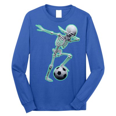 Dabbing Skeleton Soccer Spooky Season Sport Halloween Great Gift Long Sleeve Shirt