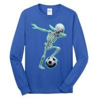 Dabbing Skeleton Soccer Spooky Season Sport Halloween Great Gift Tall Long Sleeve T-Shirt