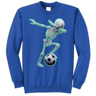 Dabbing Skeleton Soccer Spooky Season Sport Halloween Great Gift Tall Sweatshirt