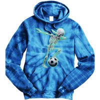 Dabbing Skeleton Soccer Spooky Season Sport Halloween Great Gift Tie Dye Hoodie