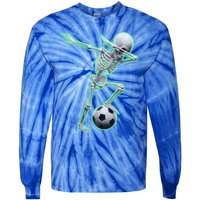 Dabbing Skeleton Soccer Spooky Season Sport Halloween Great Gift Tie-Dye Long Sleeve Shirt