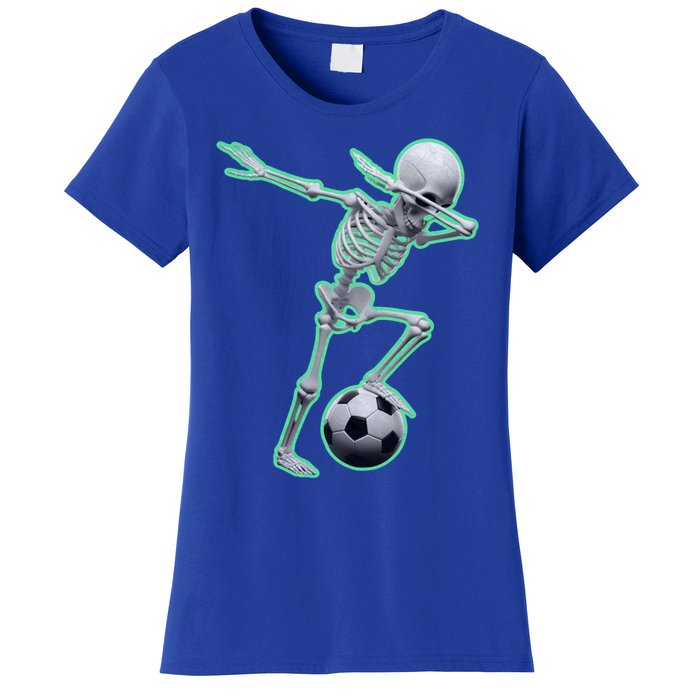 Dabbing Skeleton Soccer Spooky Season Sport Halloween Great Gift Women's T-Shirt