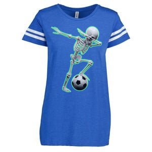 Dabbing Skeleton Soccer Spooky Season Sport Halloween Great Gift Enza Ladies Jersey Football T-Shirt