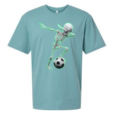 Dabbing Skeleton Soccer Spooky Season Sport Halloween Great Gift Sueded Cloud Jersey T-Shirt