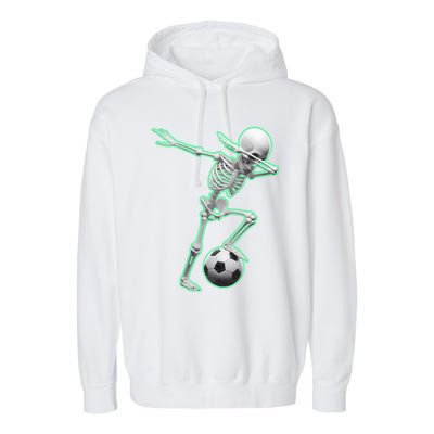 Dabbing Skeleton Soccer Spooky Season Sport Halloween Great Gift Garment-Dyed Fleece Hoodie