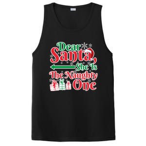 Dear Santa She Is A Naughty One Funny Matching Funny Gift PosiCharge Competitor Tank