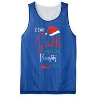 Dear Santa She Is The Naughty One Christmas Couples Present Gift Mesh Reversible Basketball Jersey Tank